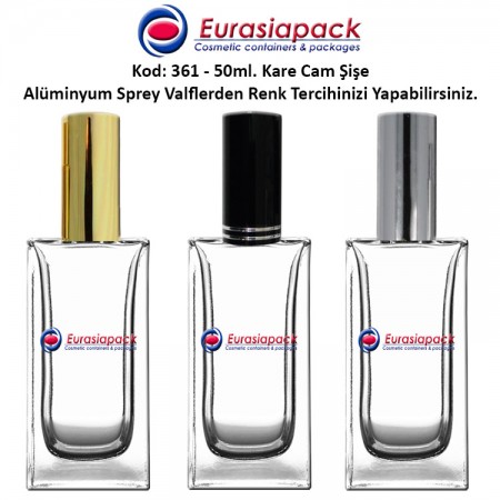 Alüminyum Spreyli Cam Parfüm Şişesi Kod: 361 - 50ml.