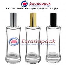 Alüminyum Spreyli Cam Parfüm Şişesi Kod: 365 - 100ml.