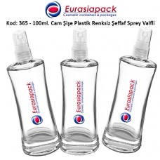 Plastik Spreyli Cam Parfüm Şişesi Kod: 365 - 100ml.